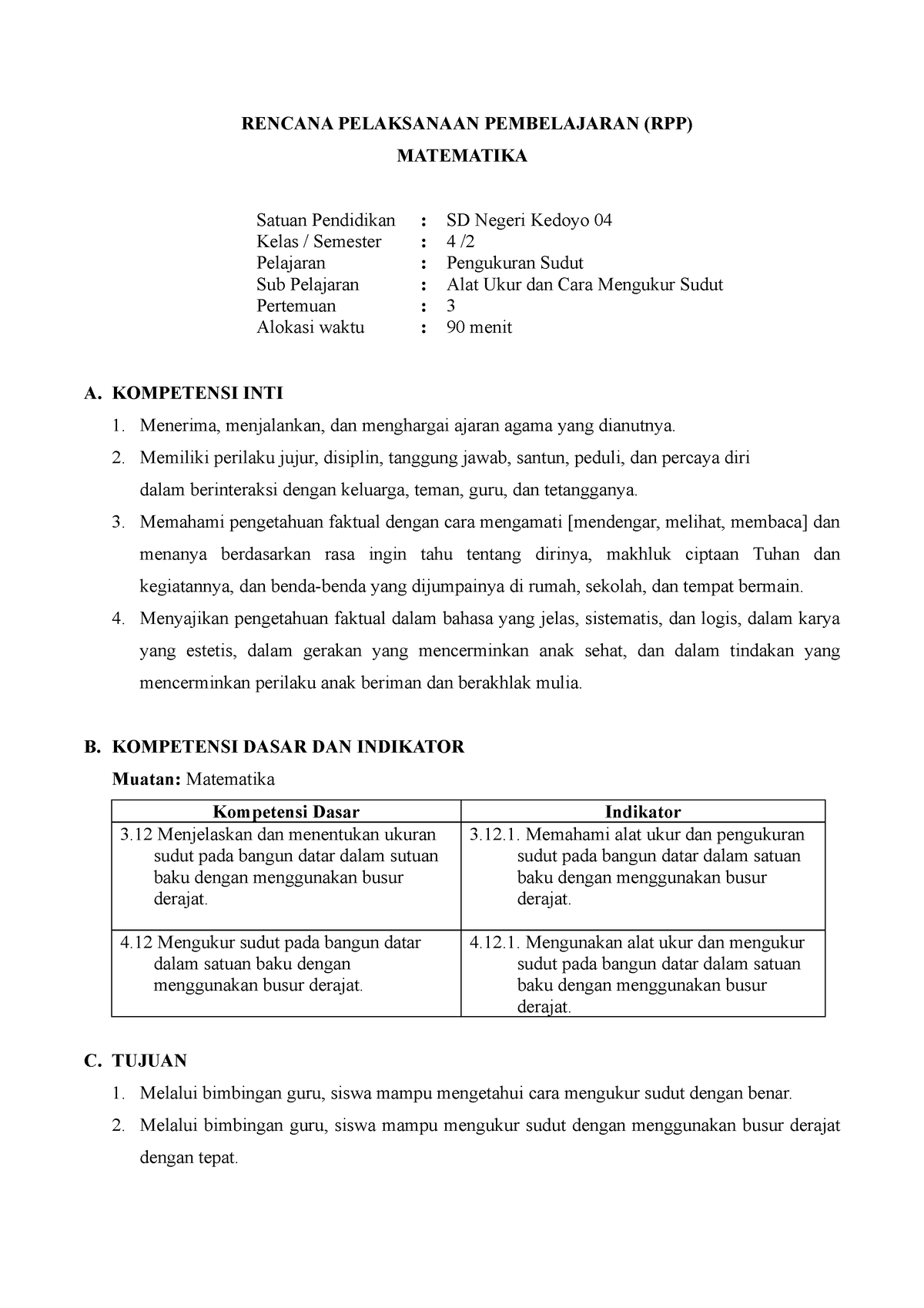 RPP BARU - Rencana Pelaksanaan Pembelajaran - RENCANA PELAKSANAAN ...