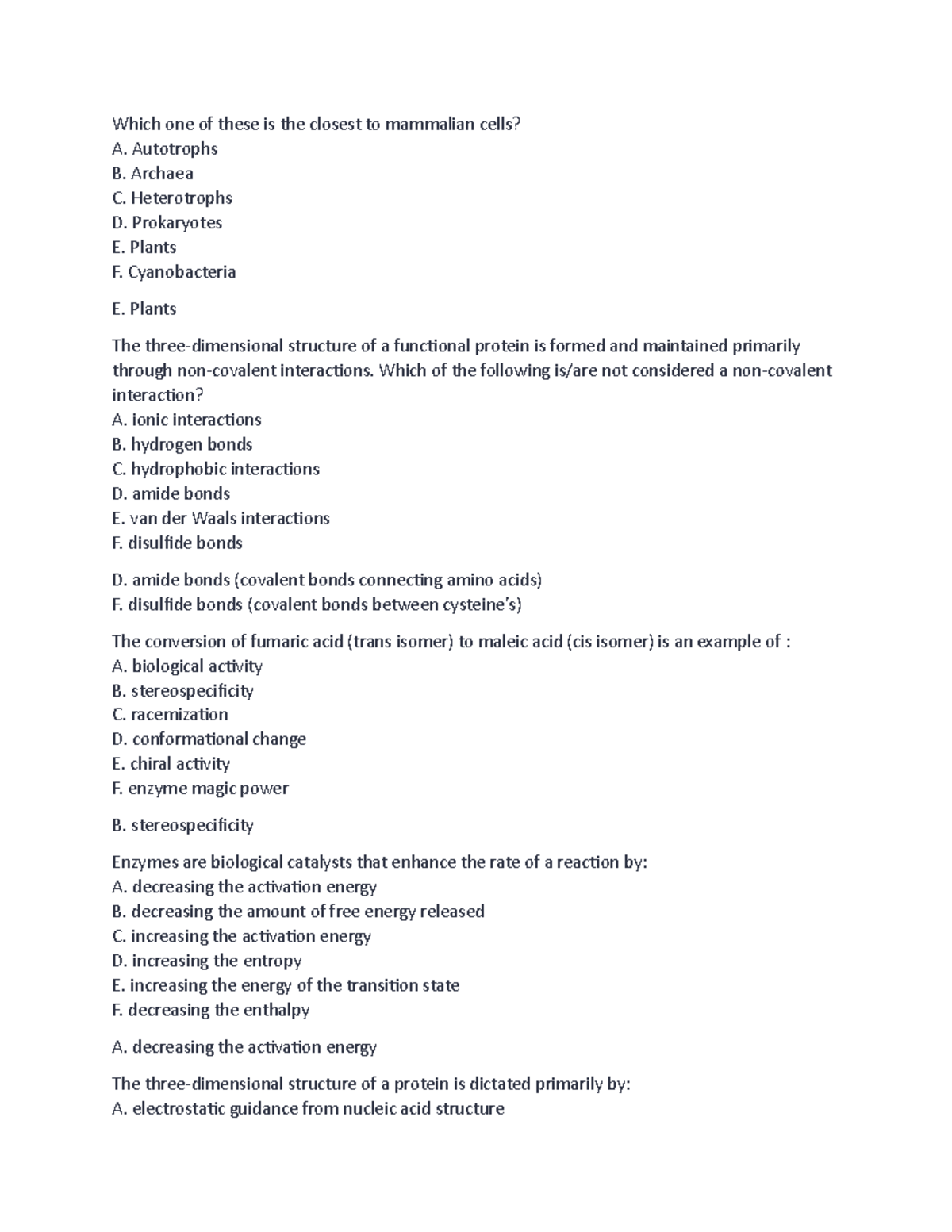 Document 31 - Biochemistry Final Exam Study Guide - Which One Of These ...