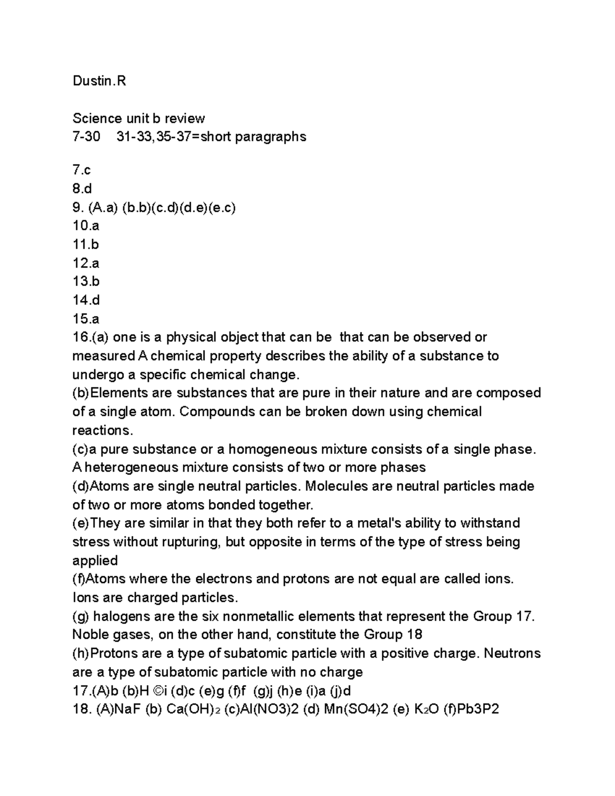 Science unit b review and more...... - Dustin Science unit b review 7 ...