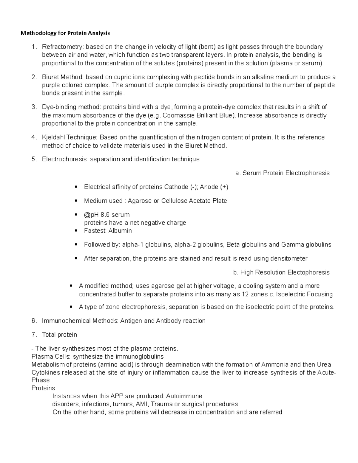 Methodology For Protein Analysis - Methodology For Protein Analysis 