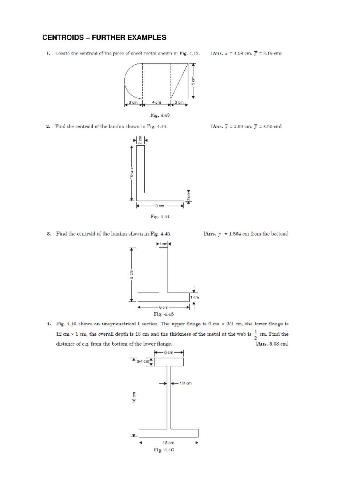 Centroids further exercises 2 - CENTROIDS FURTHER EXAMPLES 1. Locate ...