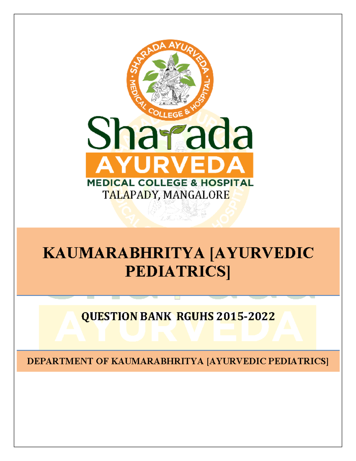 KaumarabhrityaAyurvedicPediatrics TALAPADY, MANGALORE