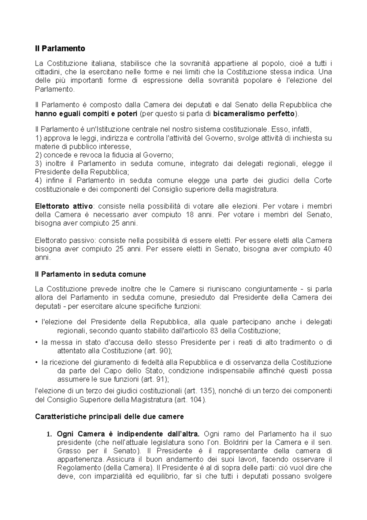 Chi Presiede Il Parlamento In Seduta Comune