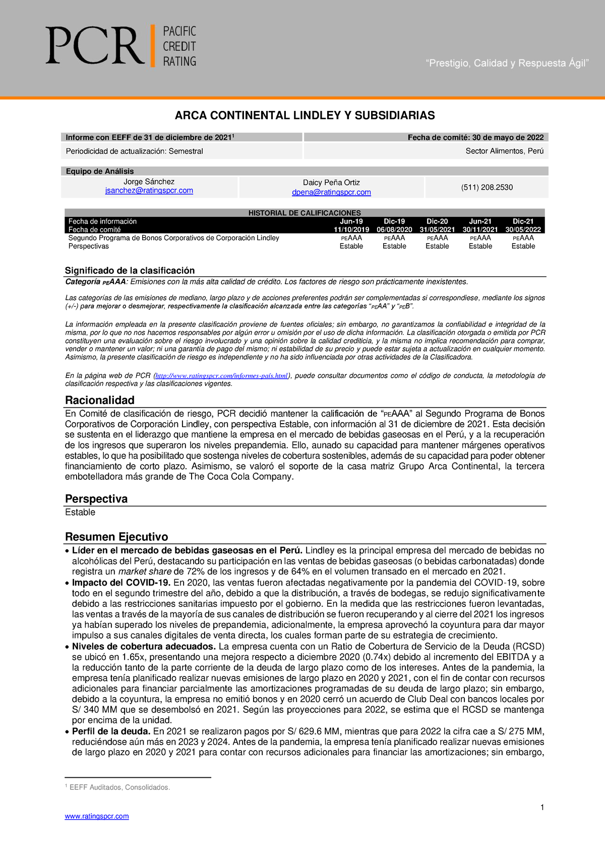 Pcr Pe Lindley 202112 Bc - 1 ARCA CONTINENTAL LINDLEY Y SUBSIDIARIAS ...