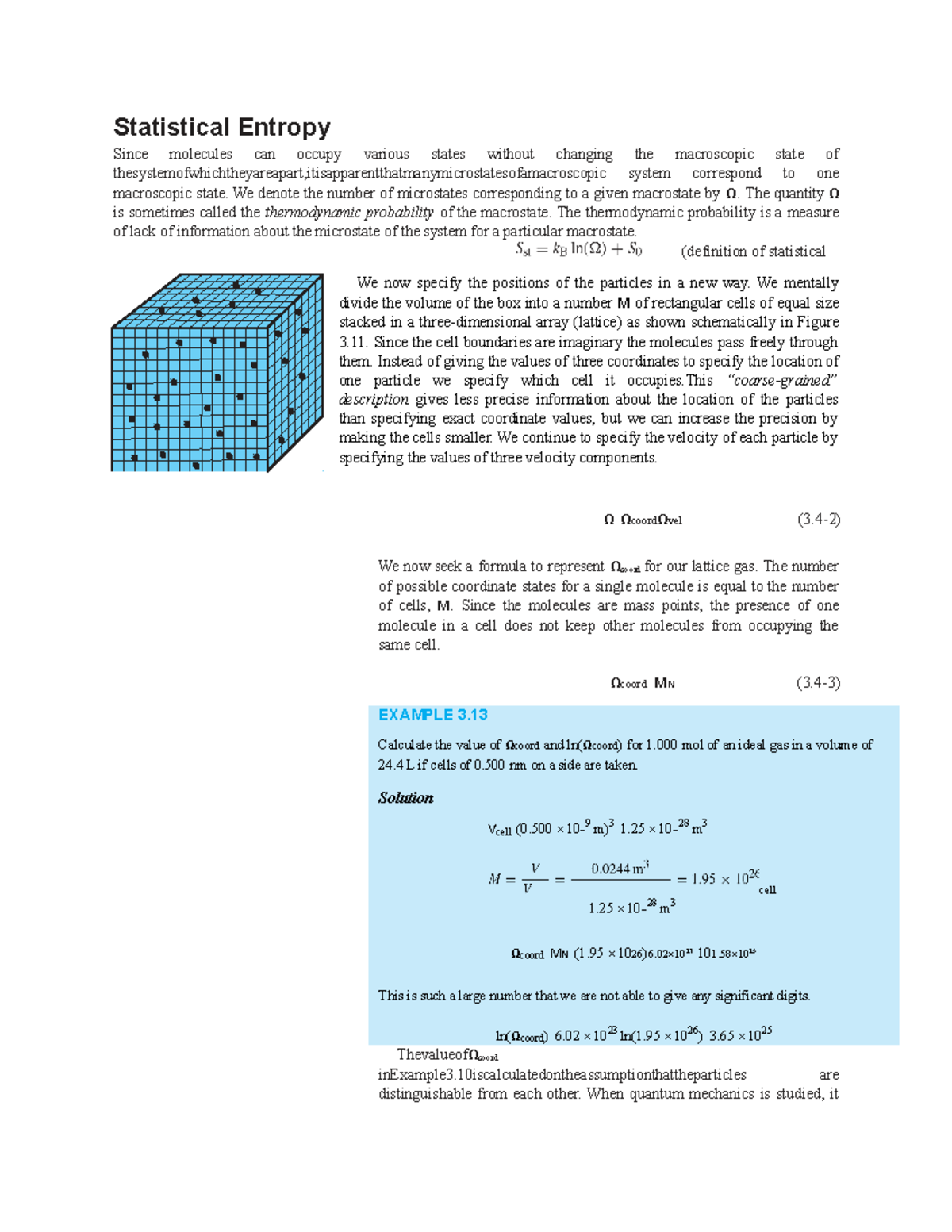 Statistical Entropy - Statistical Entropy Since molecules can occupy ...