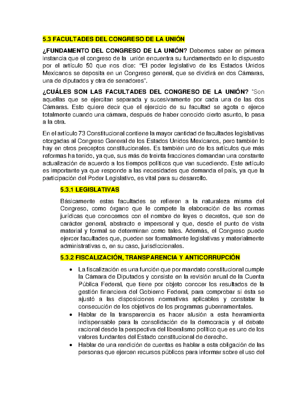 Unidad Facultades Del Congreso De La Uni N Facultades Del Congreso De La Uni N Studocu