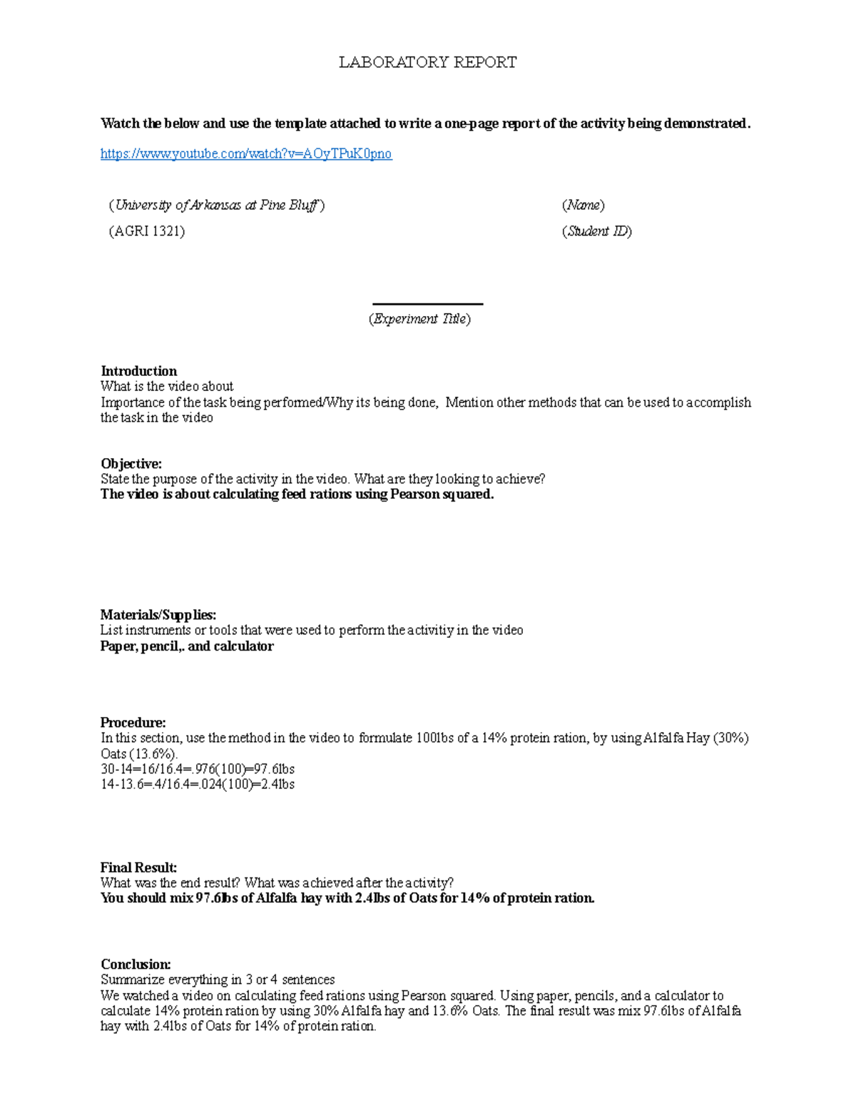 Lab report 2 - no use - LABORATORY REPORT Watch the below and use the ...