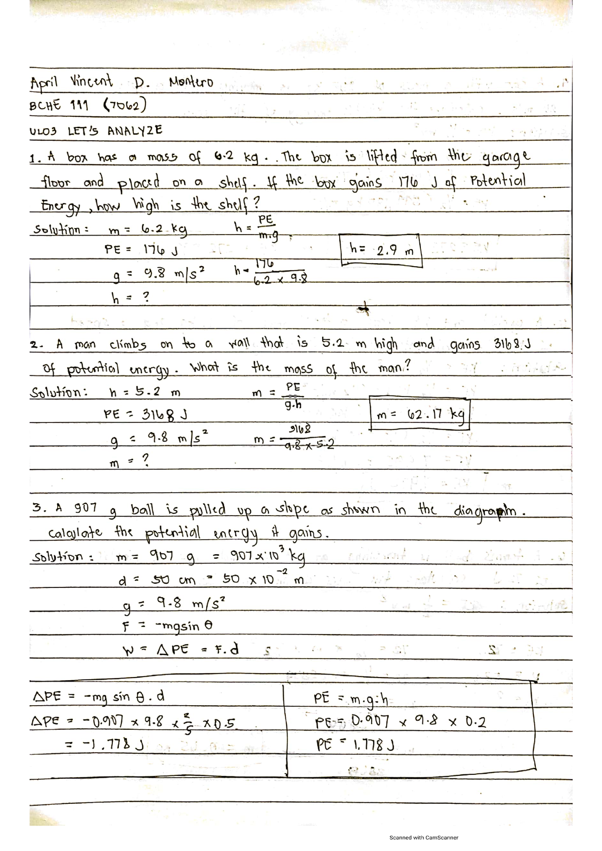 Ulo3 Let's Analyze Bche111 - English - Studocu