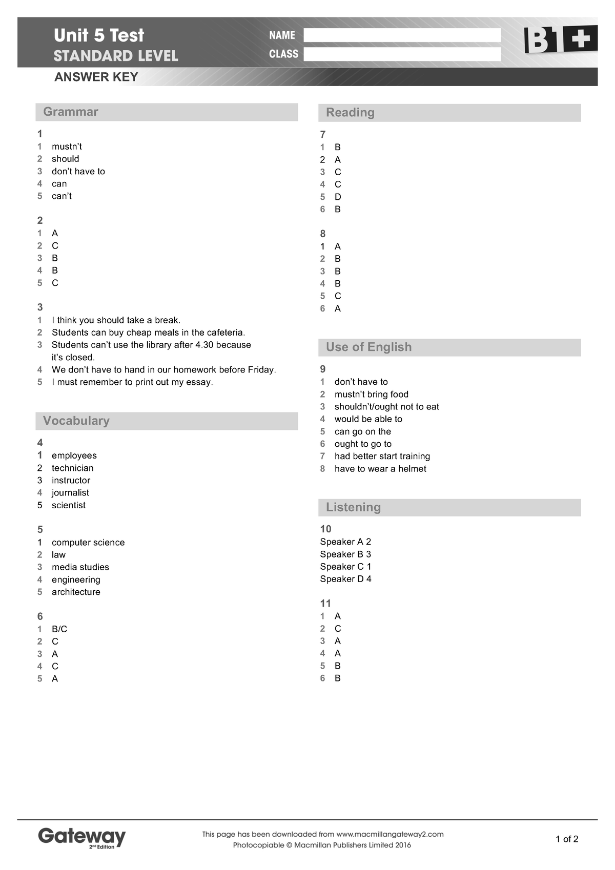 b1-unit-5-test-answer-key-standard-1-of-2-answer-key-grammar-1-1