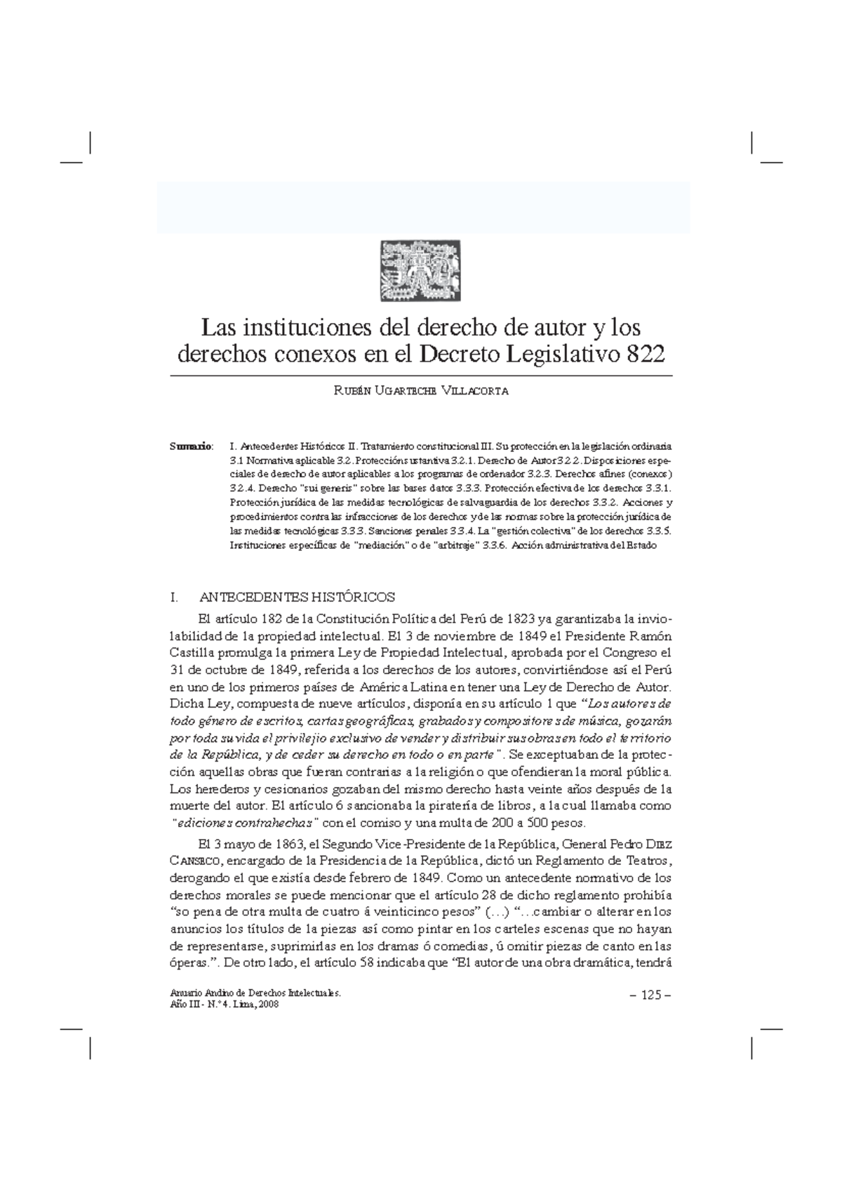 Las instituciones del derecho de autor y los derechos conexos en el DL ...