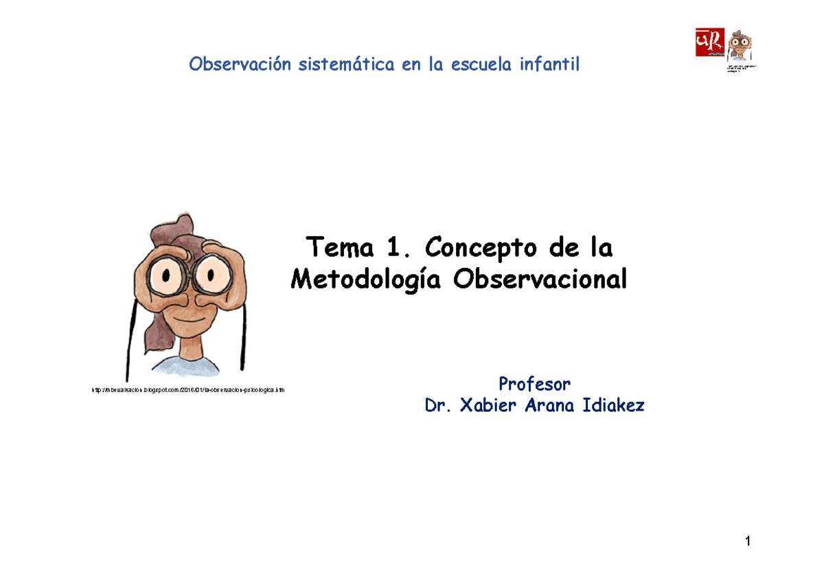 Tema 1 Concepto Metodologia Observacional 01 - - Studocu