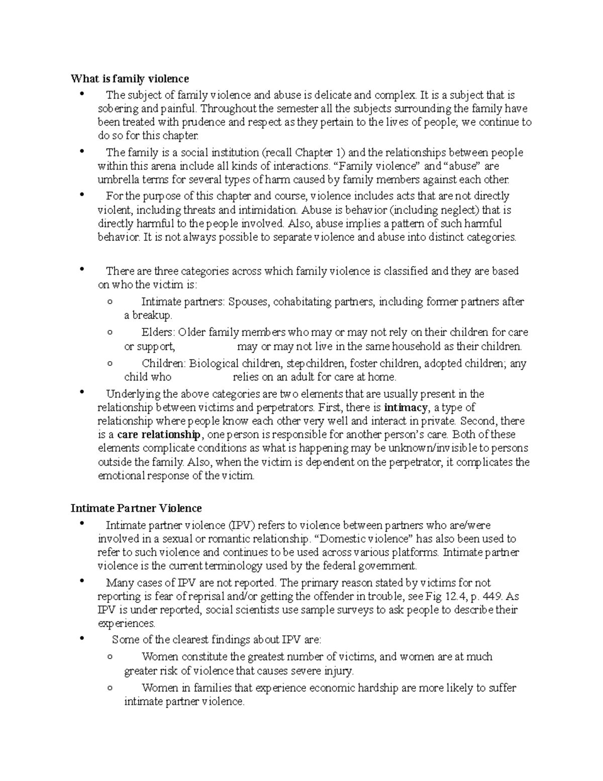 Chapter 12 - Professor Mikhelakis - What is family violence The subject ...