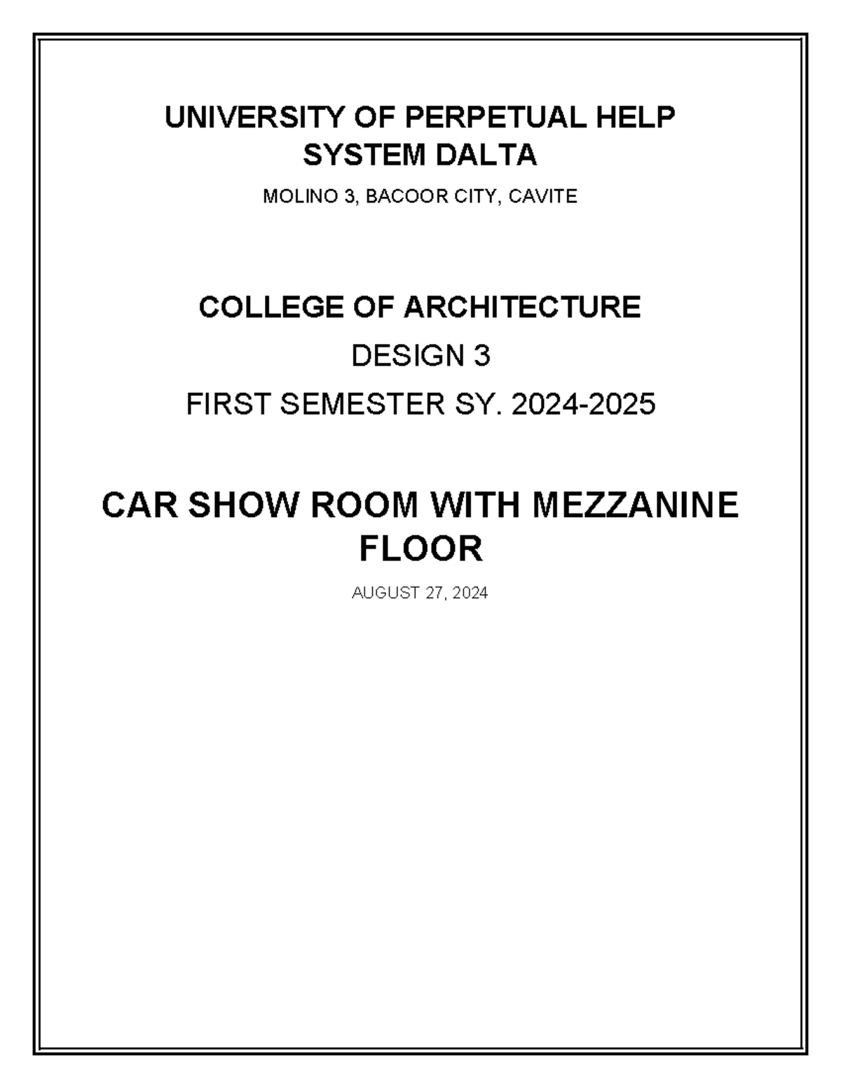 Design 3 final - sample assignment - UNIVERSITY OF PERPETUAL HELP ...