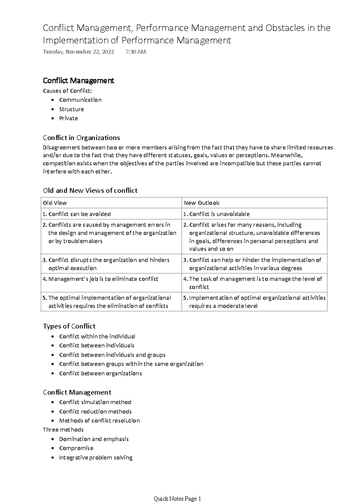 I- Management-Conflict Management and Performance Management - Conflict ...