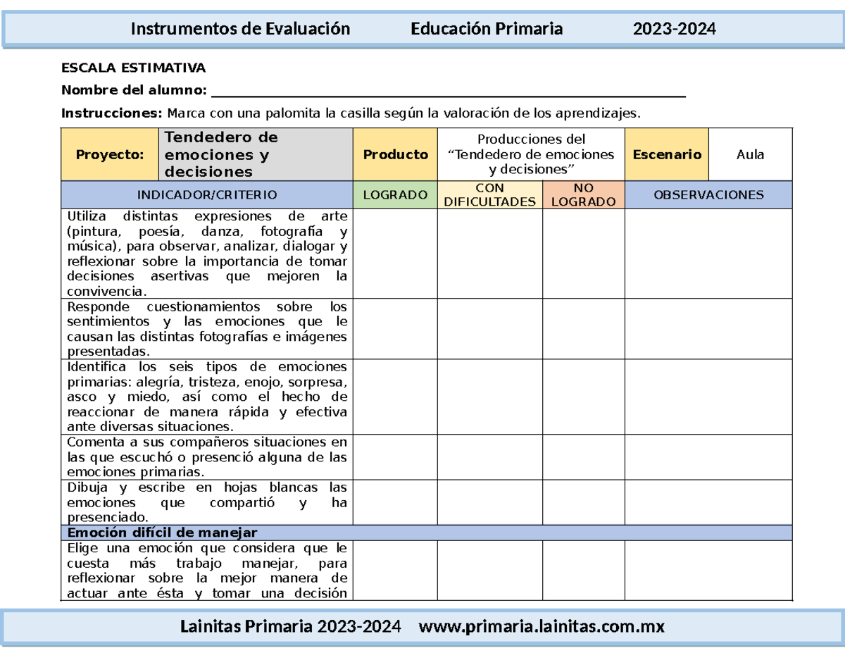 4鴈jan Instrumentos De Evaluaci (2023-2024) - ESCALA ESTIMATIVA Nombre ...