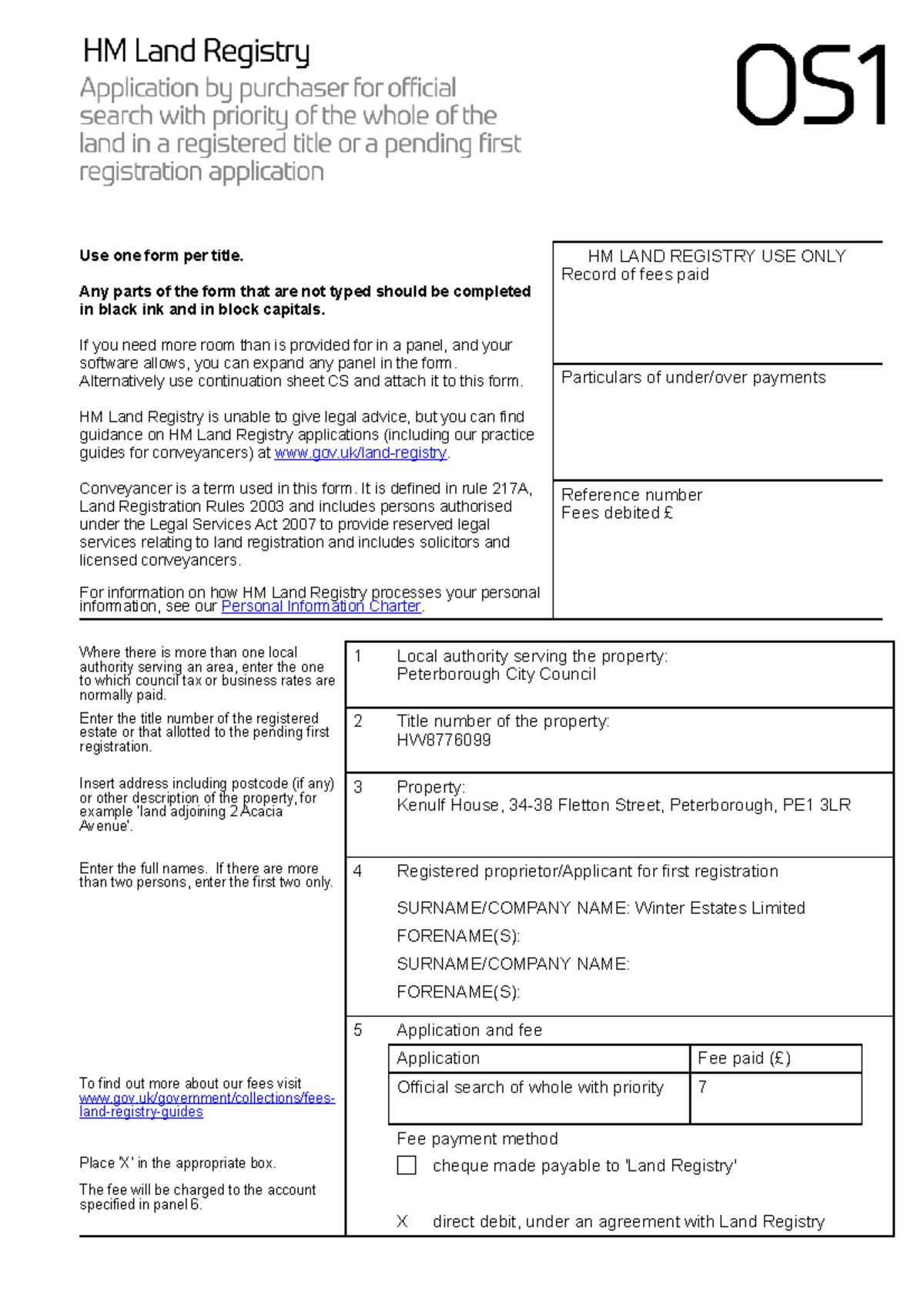 Completed OS1 Form - Use one form per title. Any parts of the form that ...