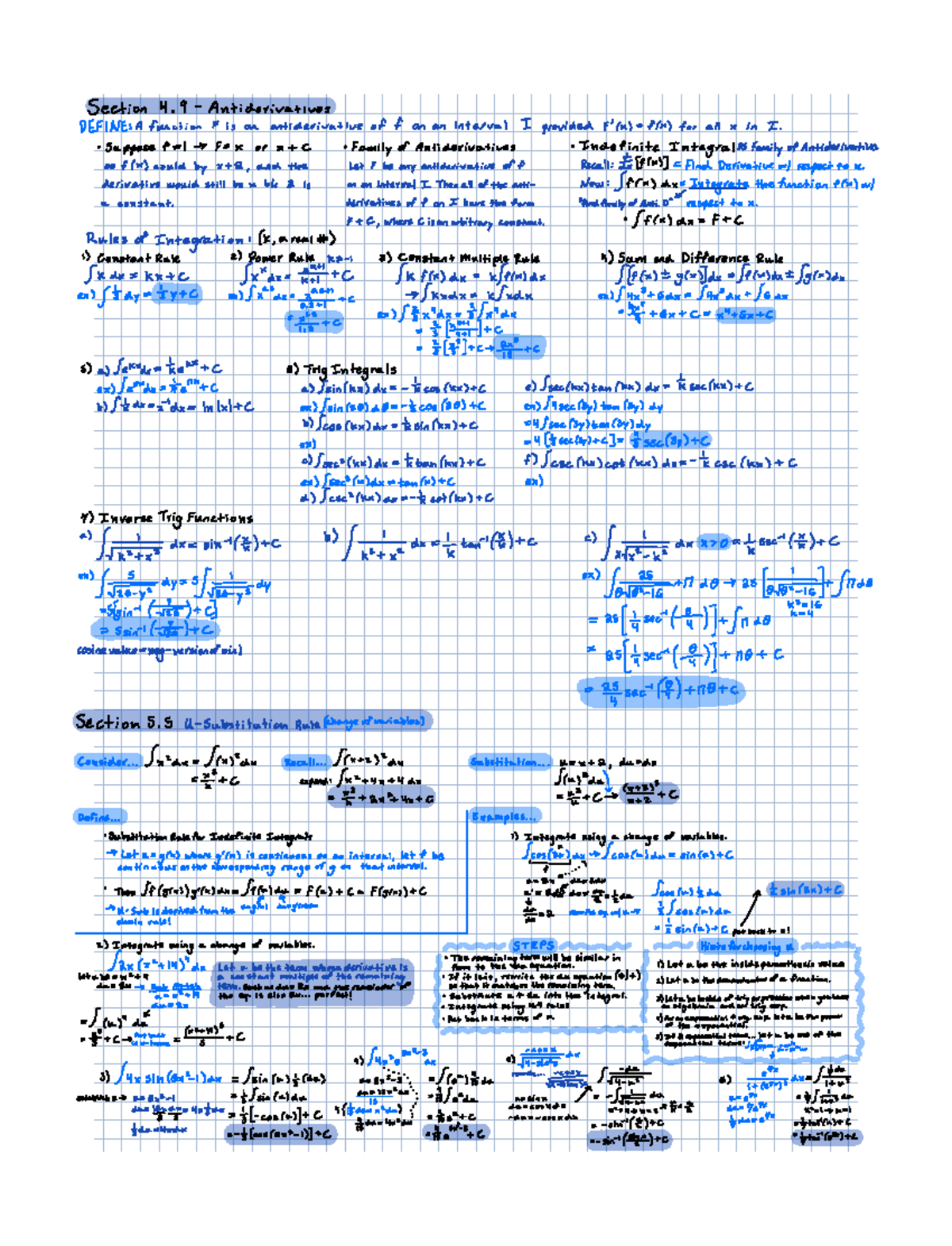 Cal 2 Test 1 Notes - Section 4 Antiderivatives FINEAfunction F is an ...