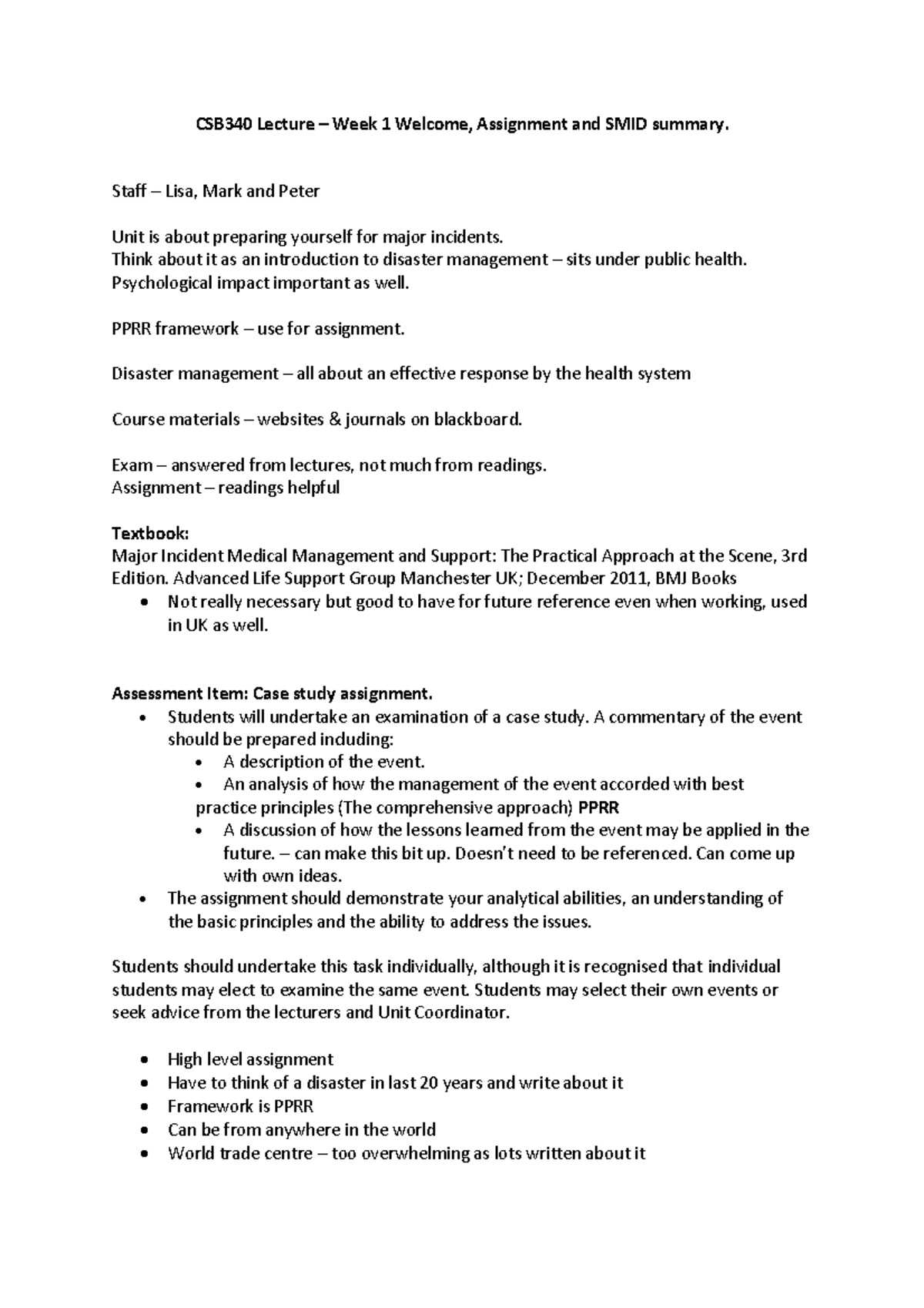 CSB340 Lecture – Week 1 supplementary notes - CSB340 Lecture – Week 1 ...