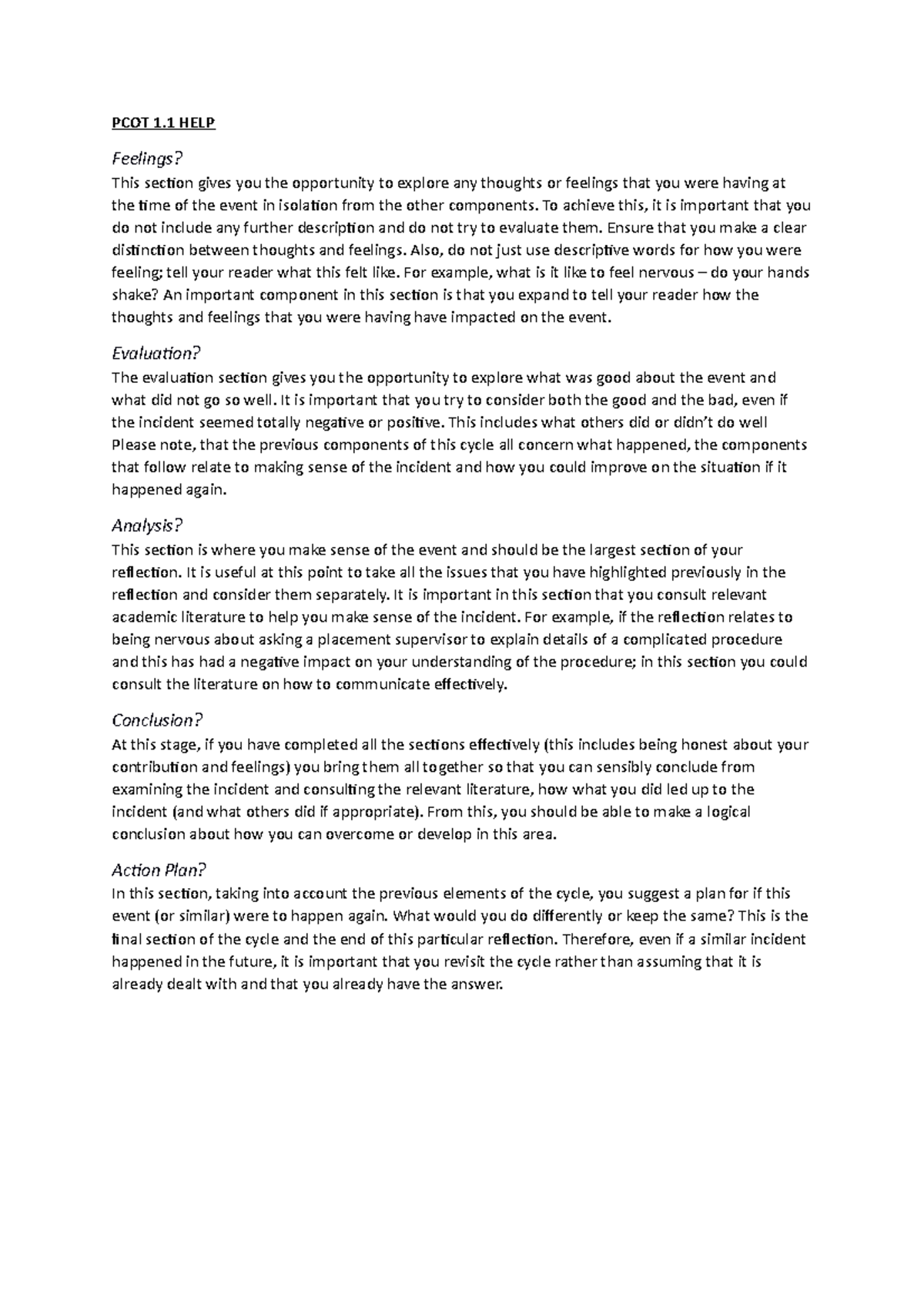 PCOT HELP 1 - Help with the 1.1 task in Professional Context of ...
