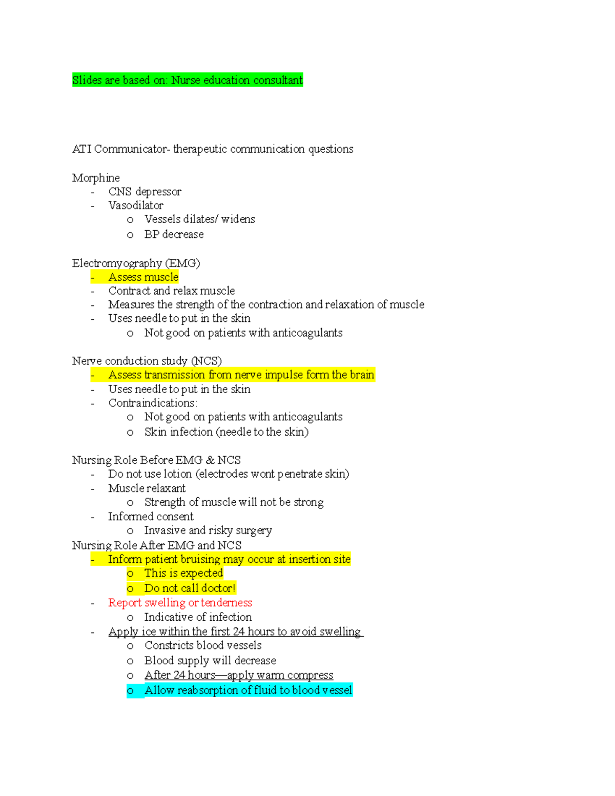 Week 3 Lecture Notes - Slides are based on: Nurse education consultant ...