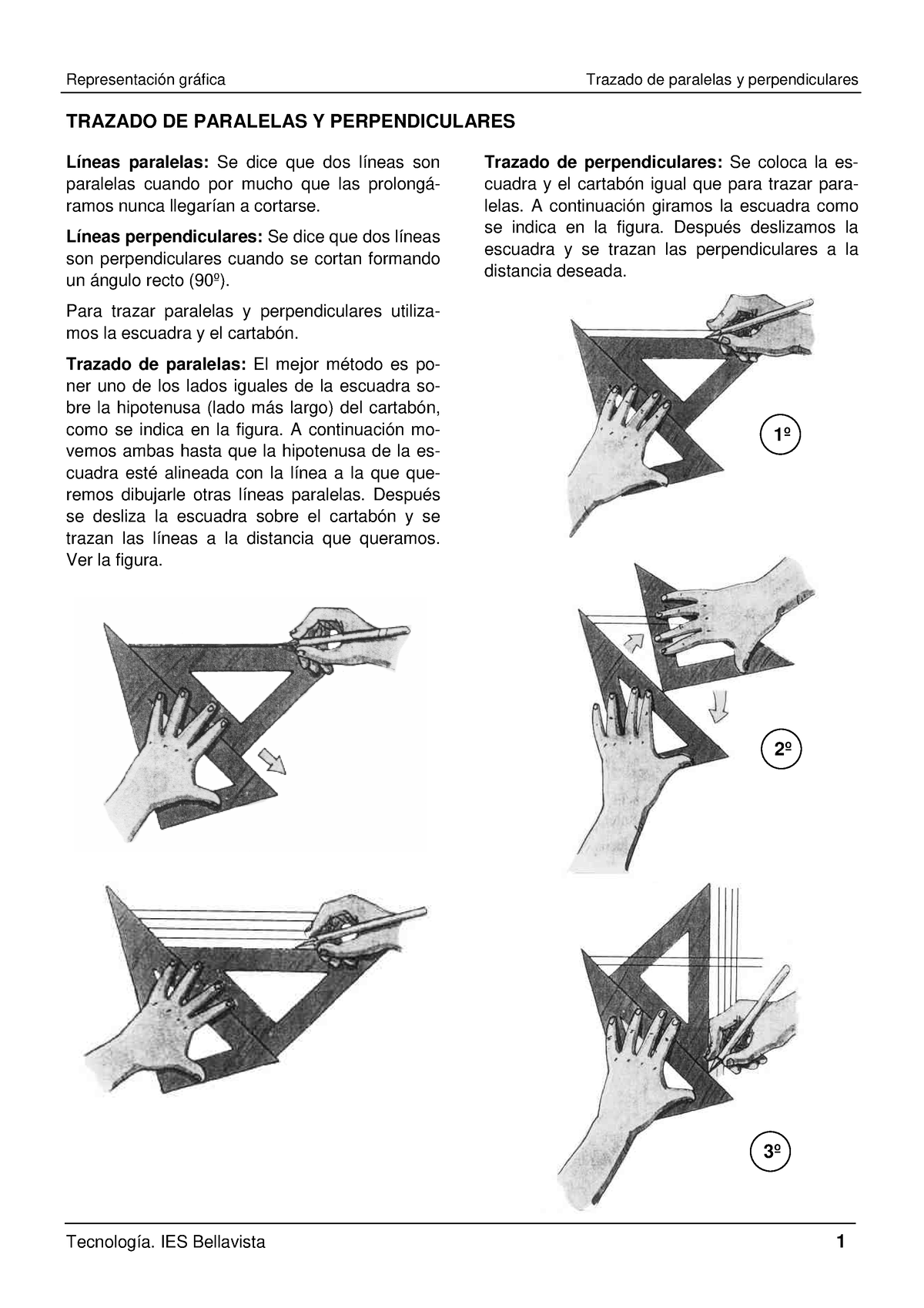Trazado Paralelas Y Perpendiculares Teorc 3ada Representación Gráfica Trazado De Paralelas Y 8094