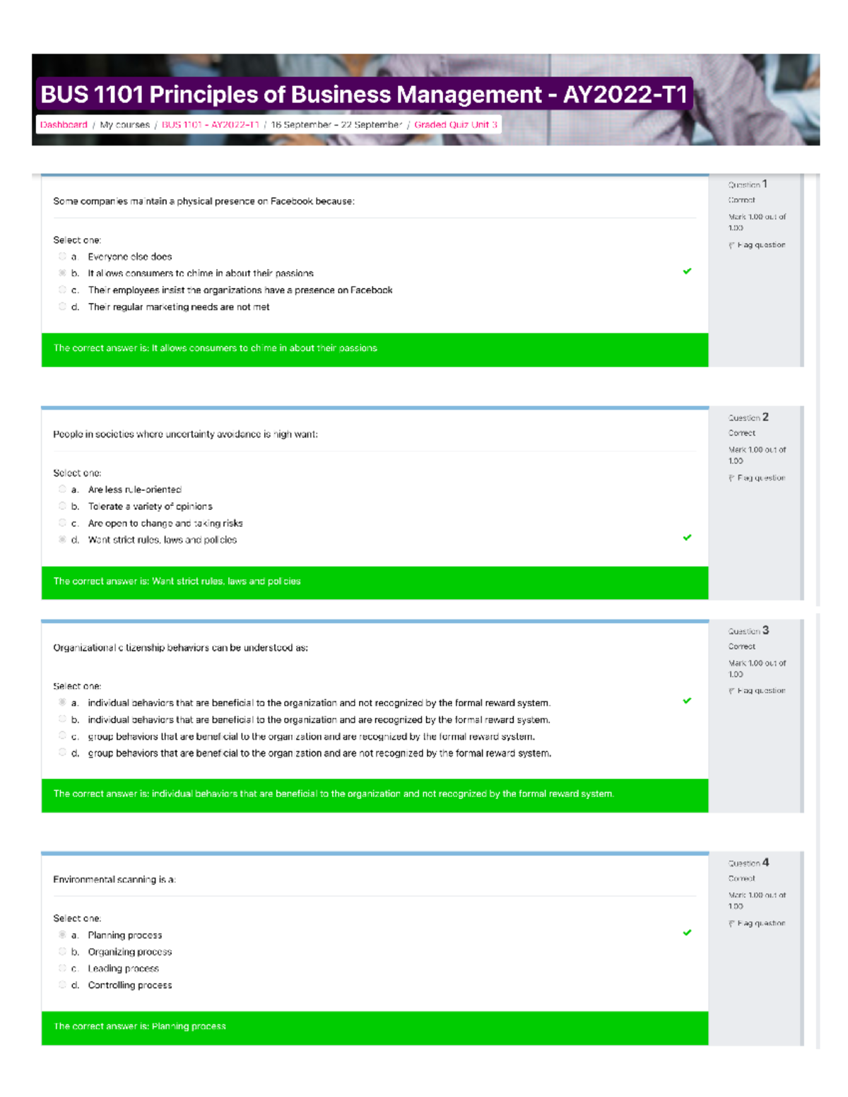 BUS 1101 Graded Quiz Unit 3 - Principles Of Business Management 2021 ...