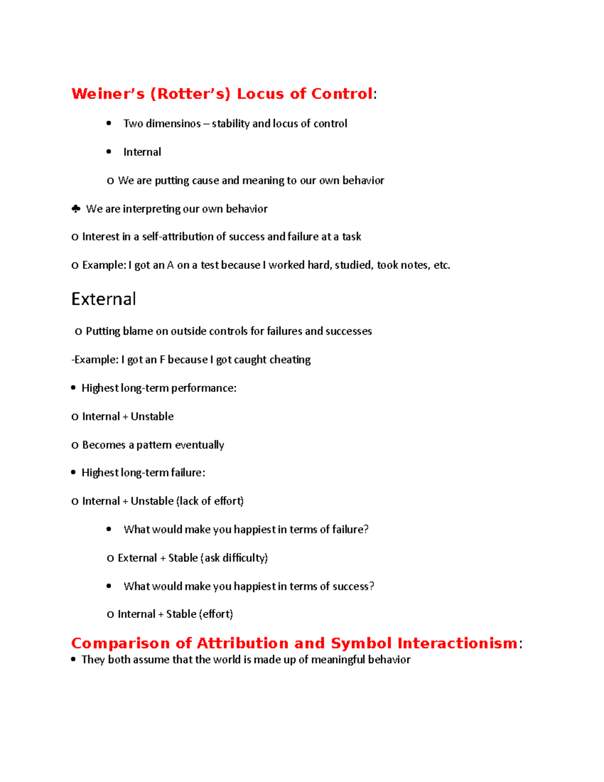 Weiner locus psychology - Weiner’s (Rotter’s) Locus of Control: Two ...