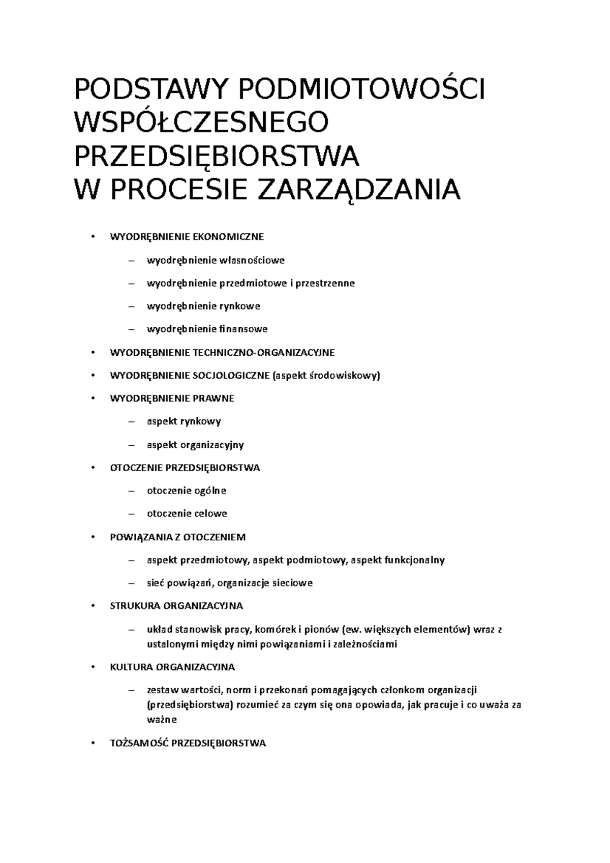 31 Podstawy PodmiotowoŚCI WSPÓŁ Czesnego PrzedsiĘ Biorstwa - PODSTAWY ...