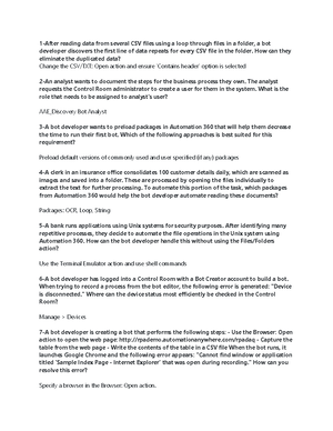 RPA - RPA Development Notes - RPA can be applied to any repetitive ...