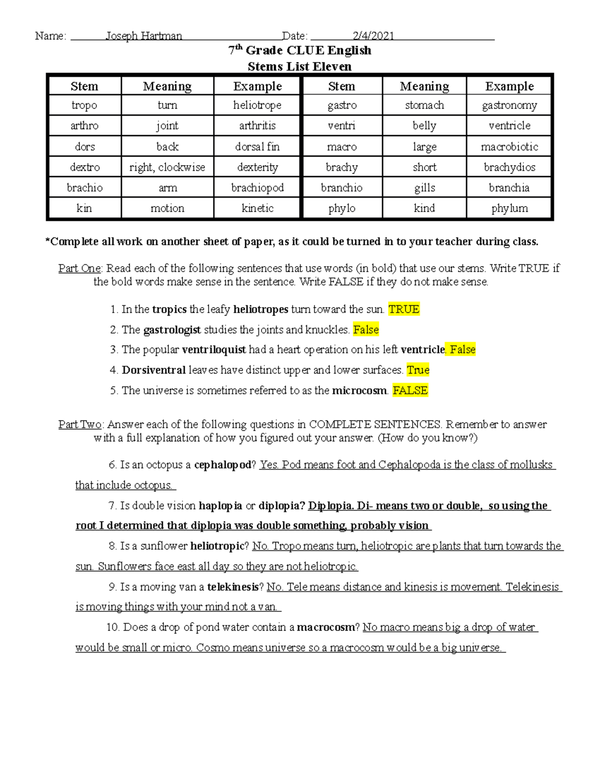 stem-word-root-worksheet-11-name-joseph-hartman-date-2-4-7-th