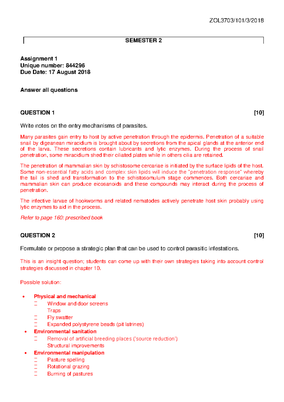 ZOL3703 3 2018 +Assignment++memorandum - ZOL3703/101/3/ 2018 SEMESTER 2 ...
