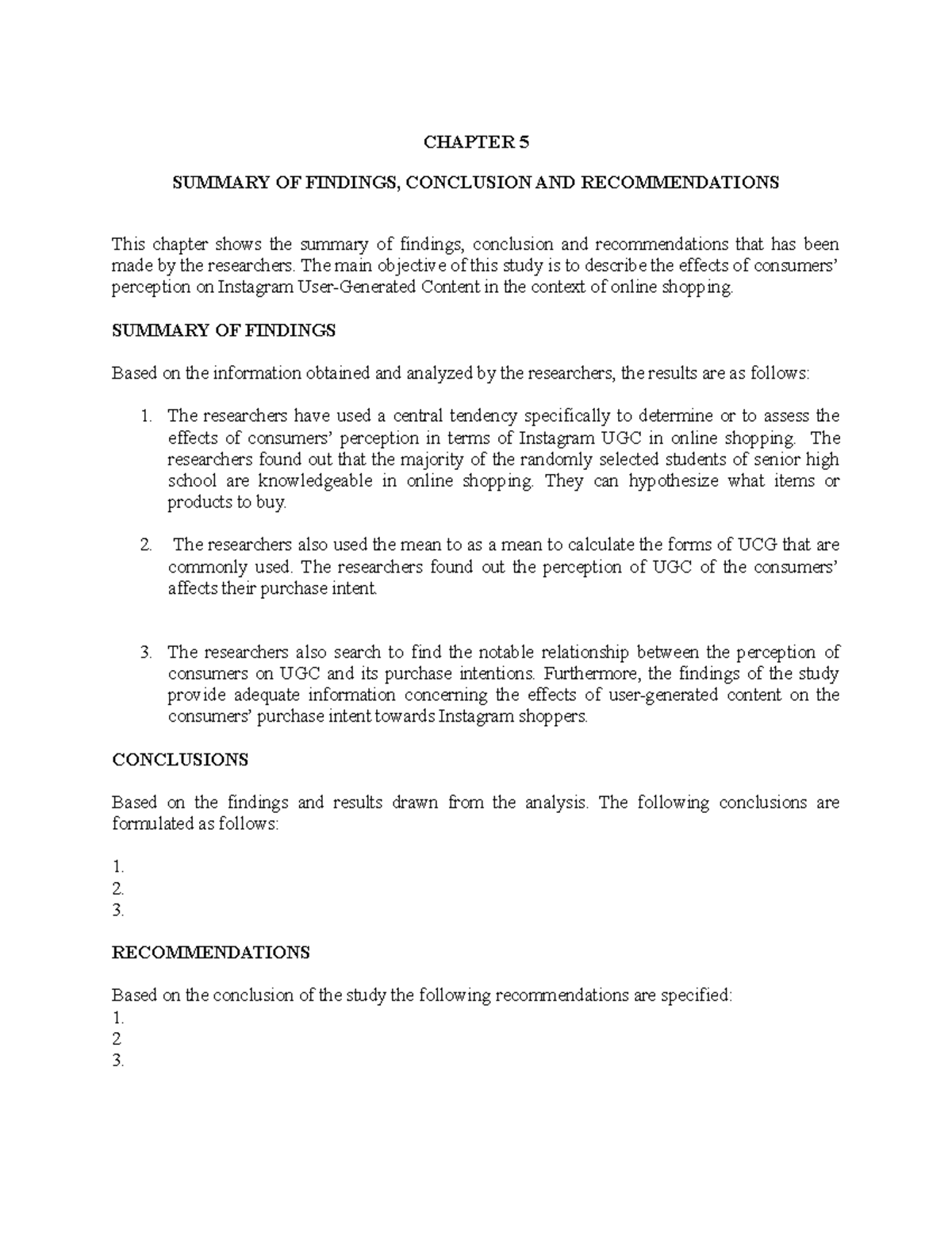 Chapter-5 - practical research assignment - CHAPTER 5 SUMMARY OF ...