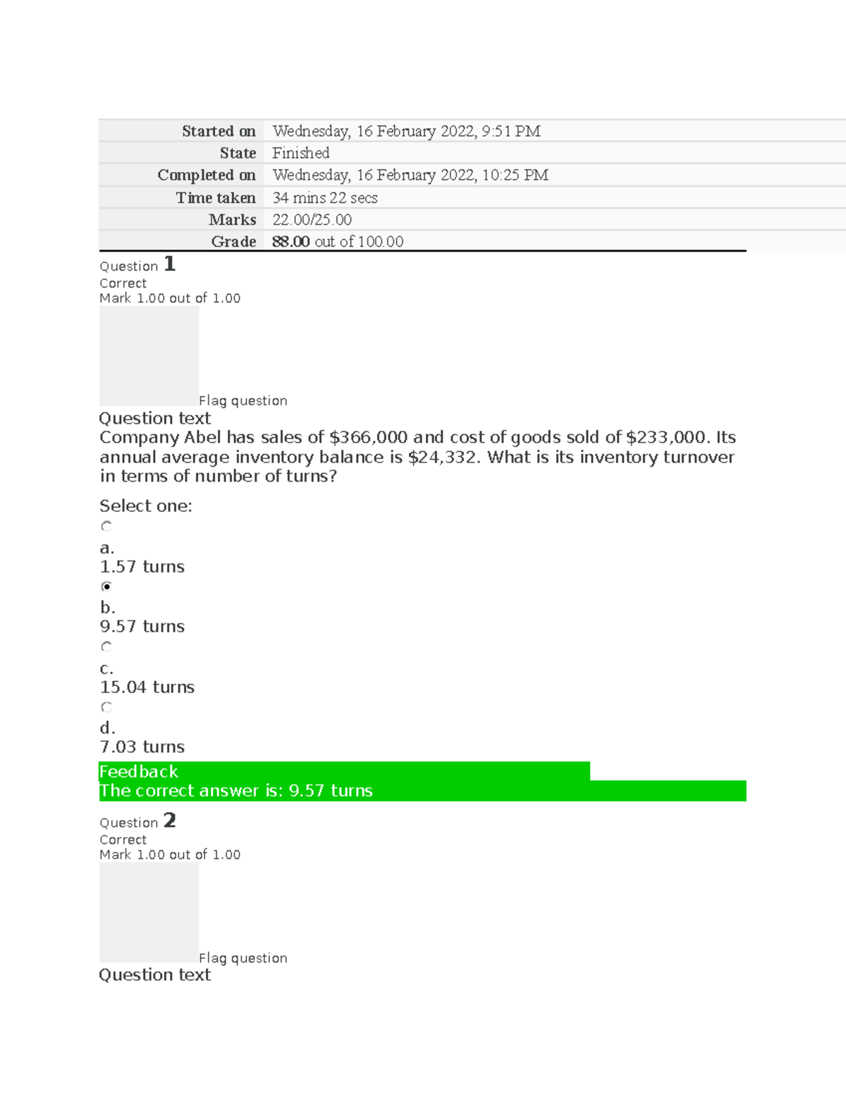 Principles of finance 2 Graded quiz 3 - Started on Wednesday, 16 ...