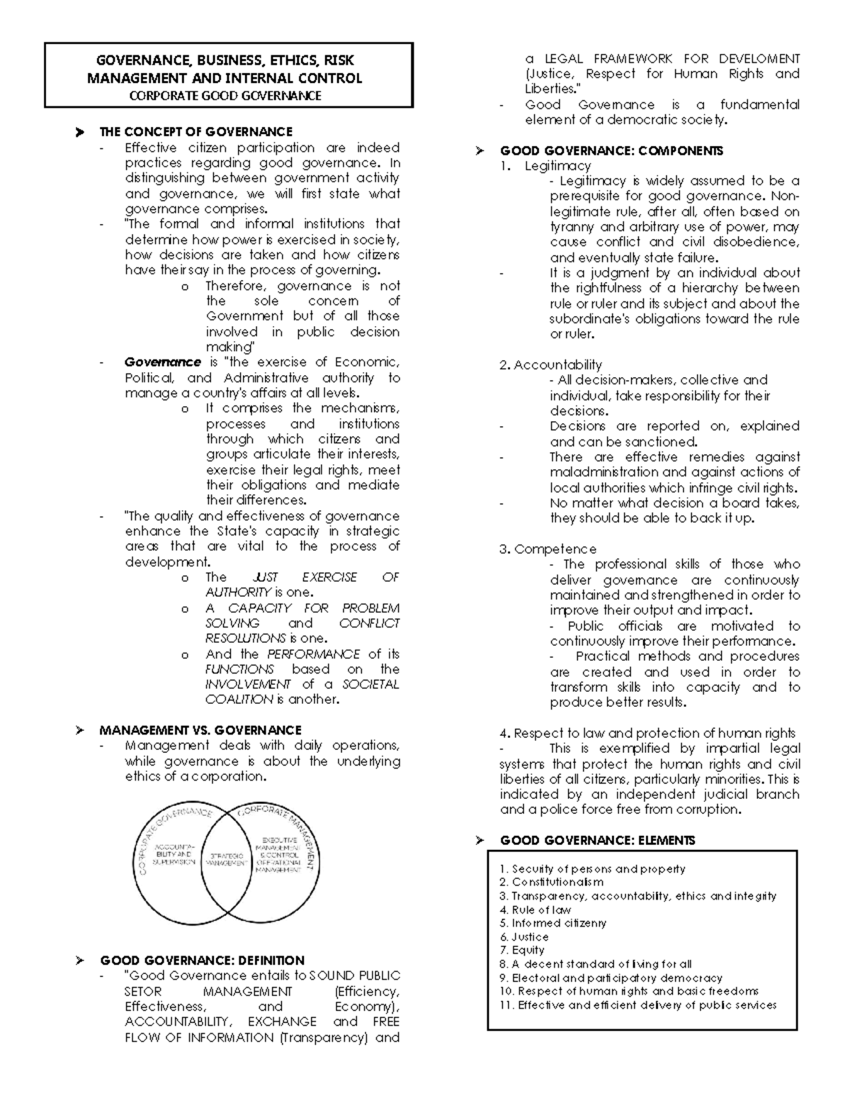 corporate governance assignments