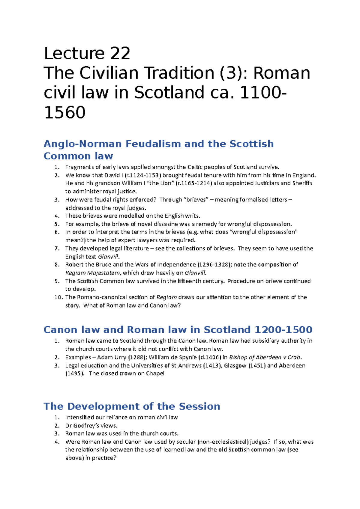 The Civilian Tradition (3) - Roman civil law in Scotland ca. 1100-1560 ...
