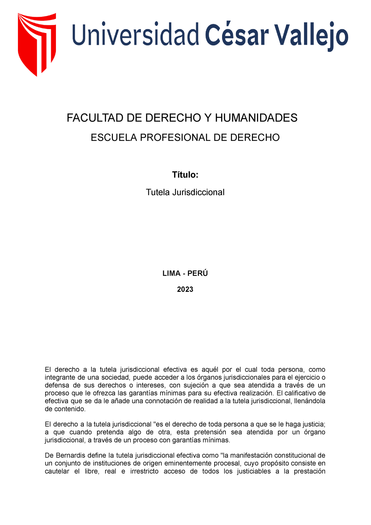 Tutela Jurisdiccional - El Calificativo De Efectiva Que Se Da Le Añade ...