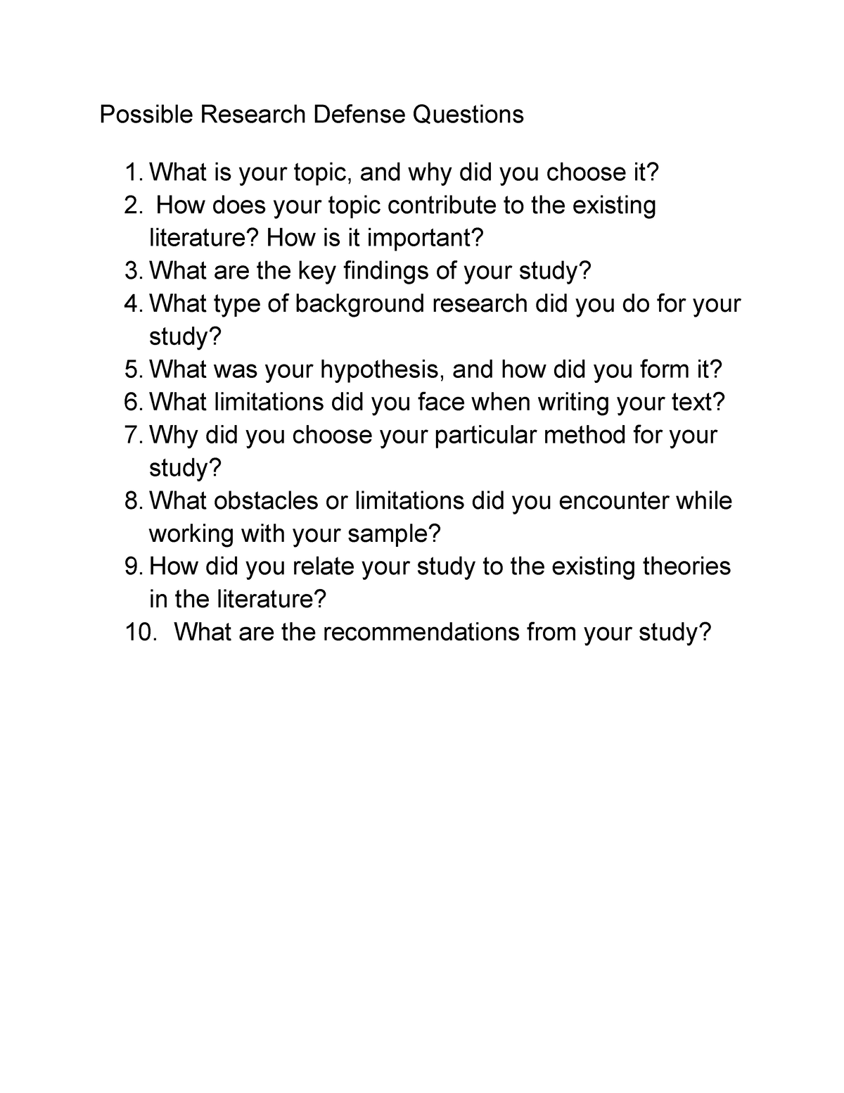 research defense questions and answers pdf