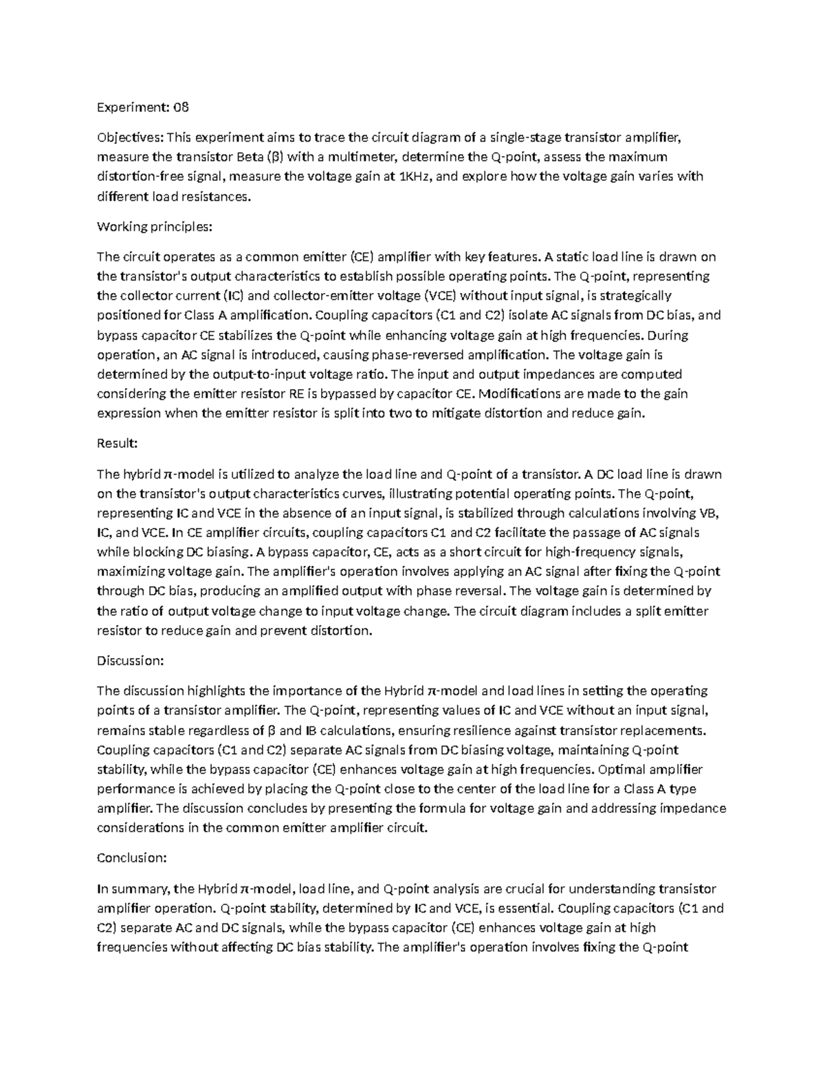 Experiment 8 - It's a good note. - Experiment: 08 Objectives: This ...