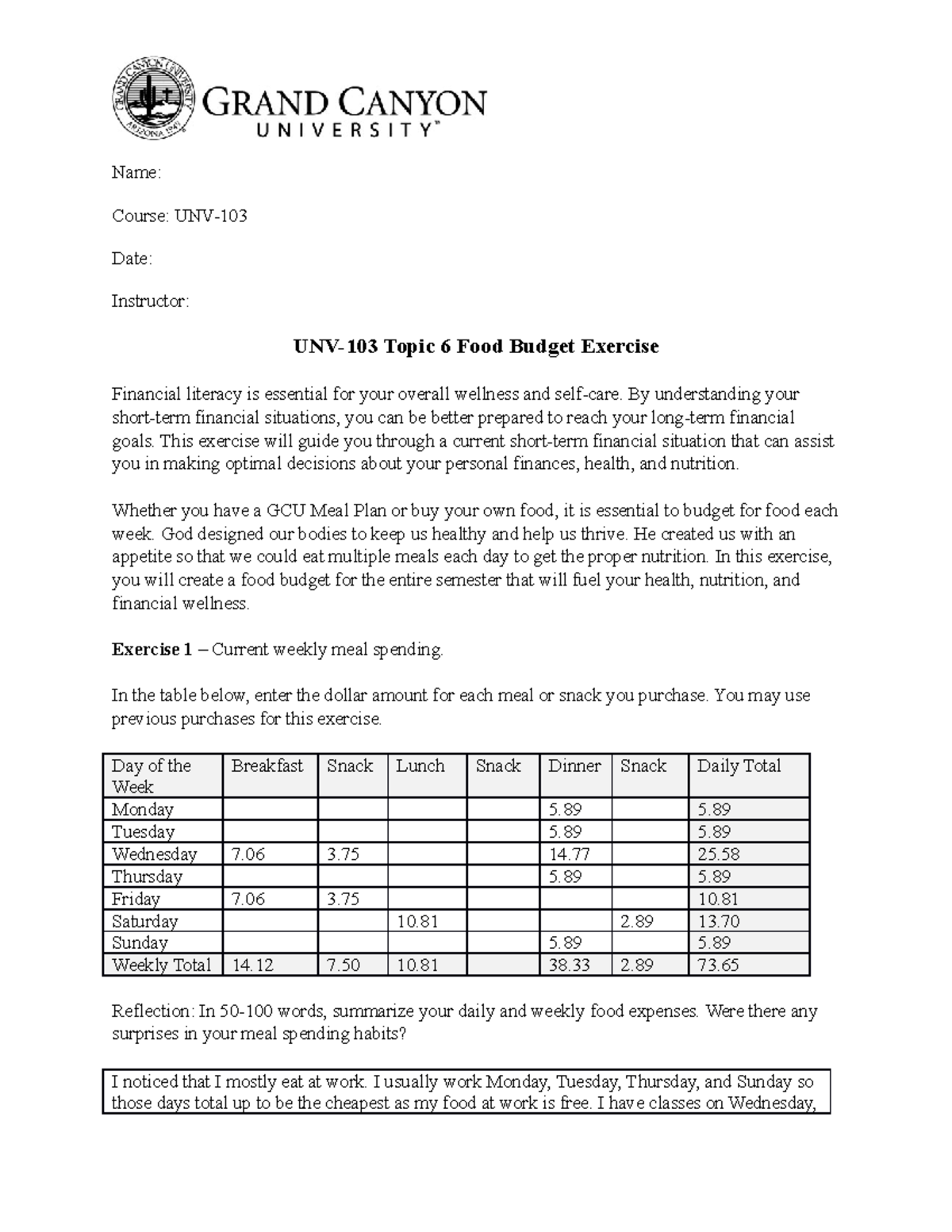 food-budget-exercise-assignment-name-course-unv-date-instructor