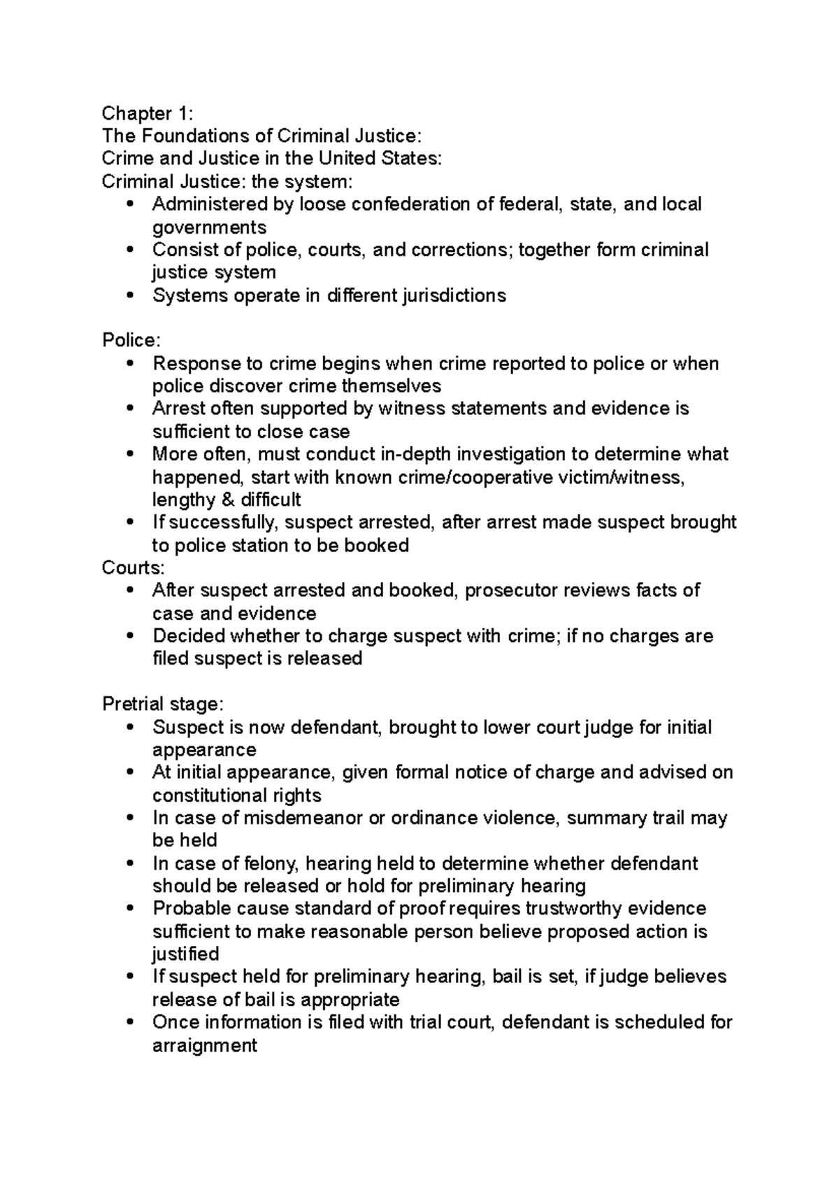 Criminal Justice Chapter 1 - Chapter 1: The Foundations Of Criminal ...