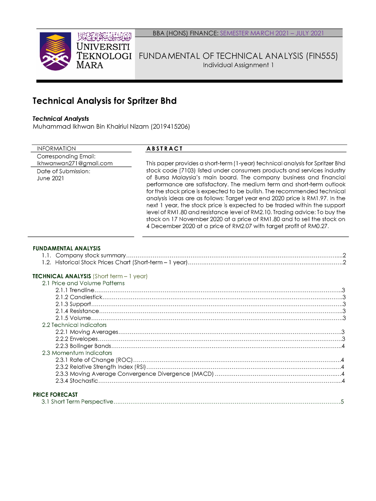 fin555 individual assignment