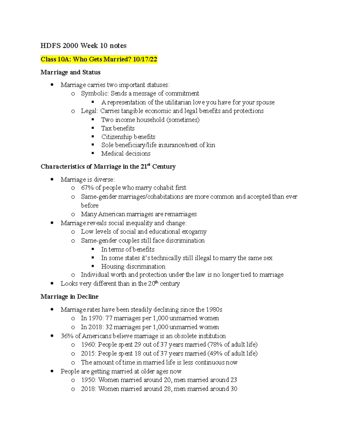 HDFS 2000 Week 10 notes - Darcy Corbitt Hall, Fall 2022 Exam 3 Material ...