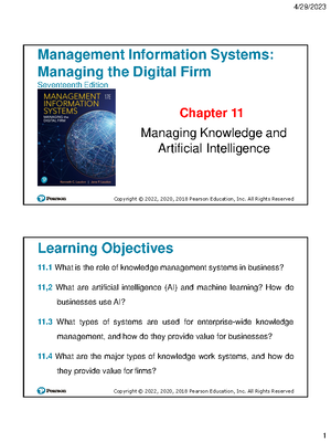 Chapter 1 Lecture Notes - Management Information Systems: Managing the ...