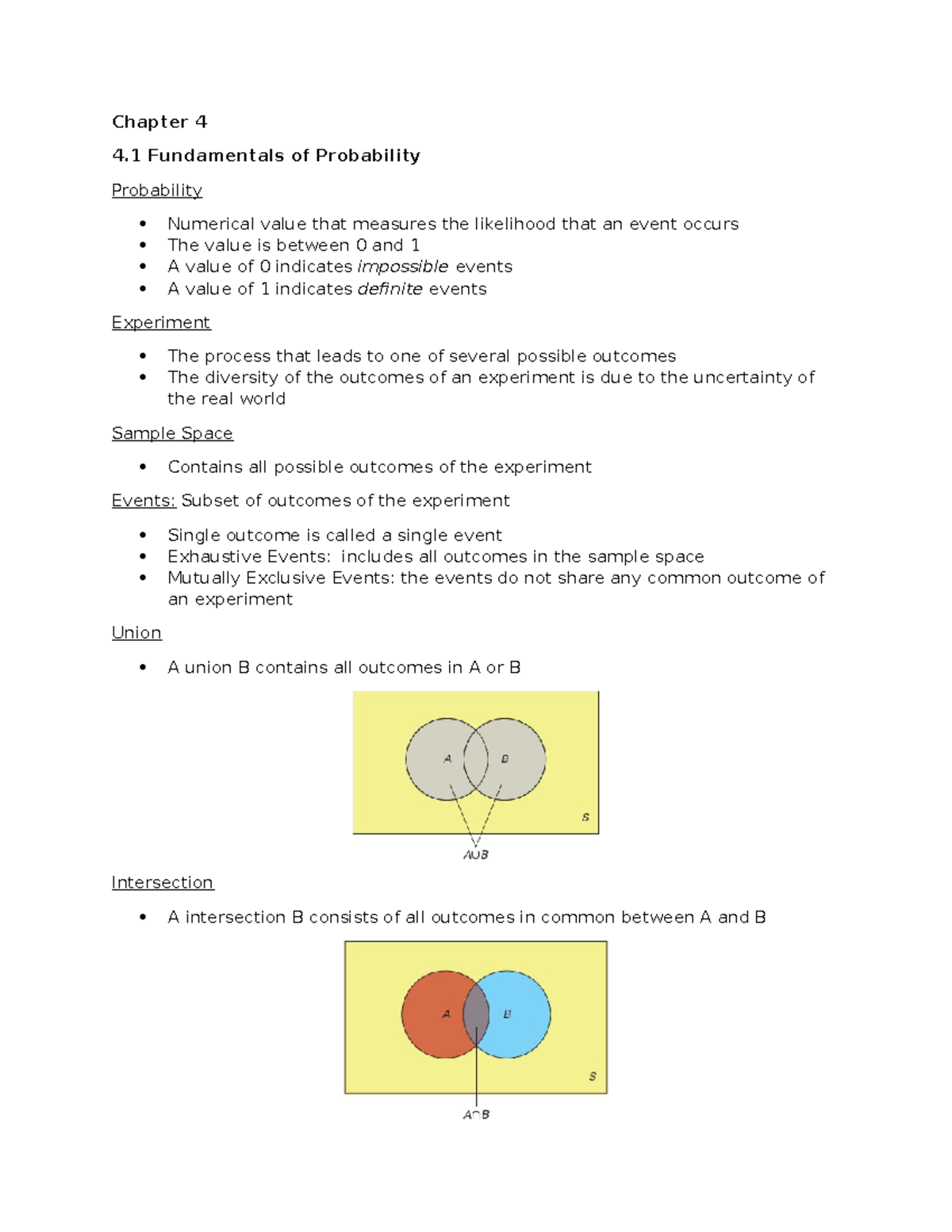 Chapter+4+Notes - Chapter 4 Lecture Notes Statistics - Chapter 4 4 ...