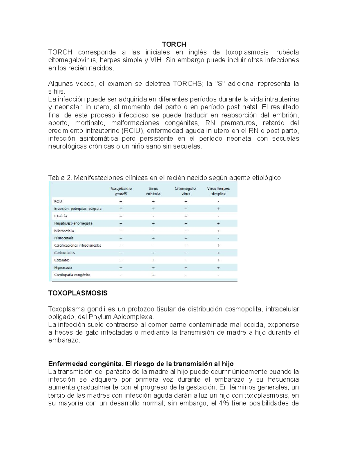 Enfermedades Embarazo TORCH TORCH corresponde a las iniciales en