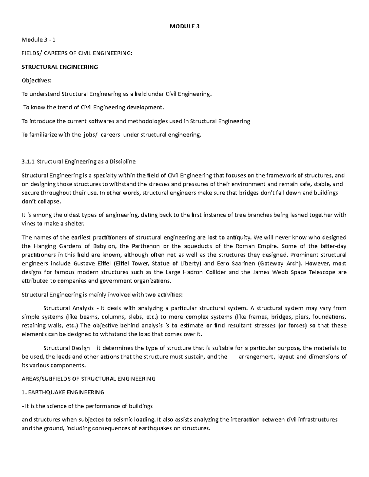 Module 3 CE Orientation ASJKCNIKPASNV - MODULE 3 Module 3 - 1 FIELDS ...