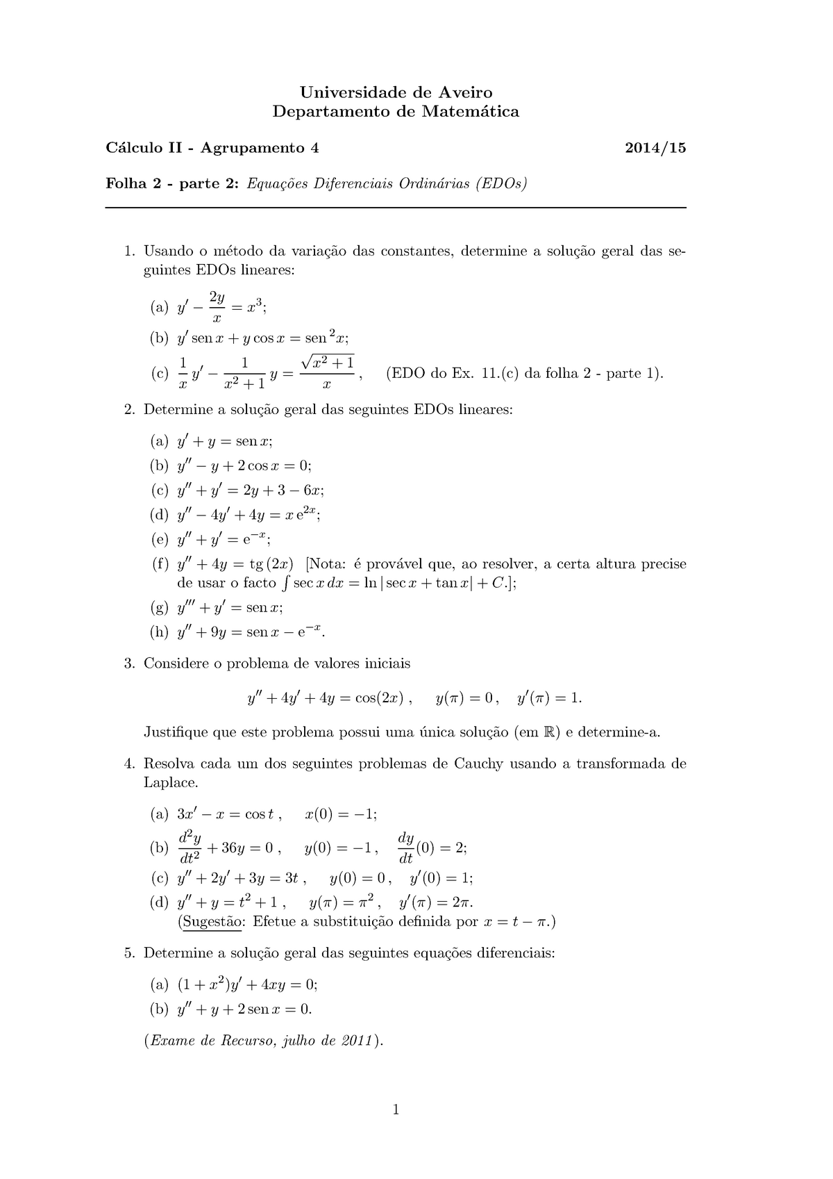 Cap Ã­tulo 2 - Equa Ã§Ãµes Diferenciais Ordin Ã¡rias Parte 2 Exercicios ...