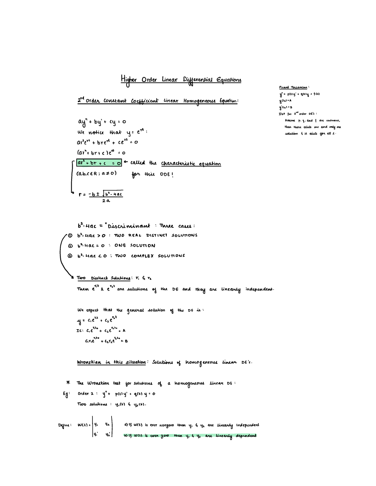 Higher Order Linear DEs - Higher ####### Order Linear Differential ...