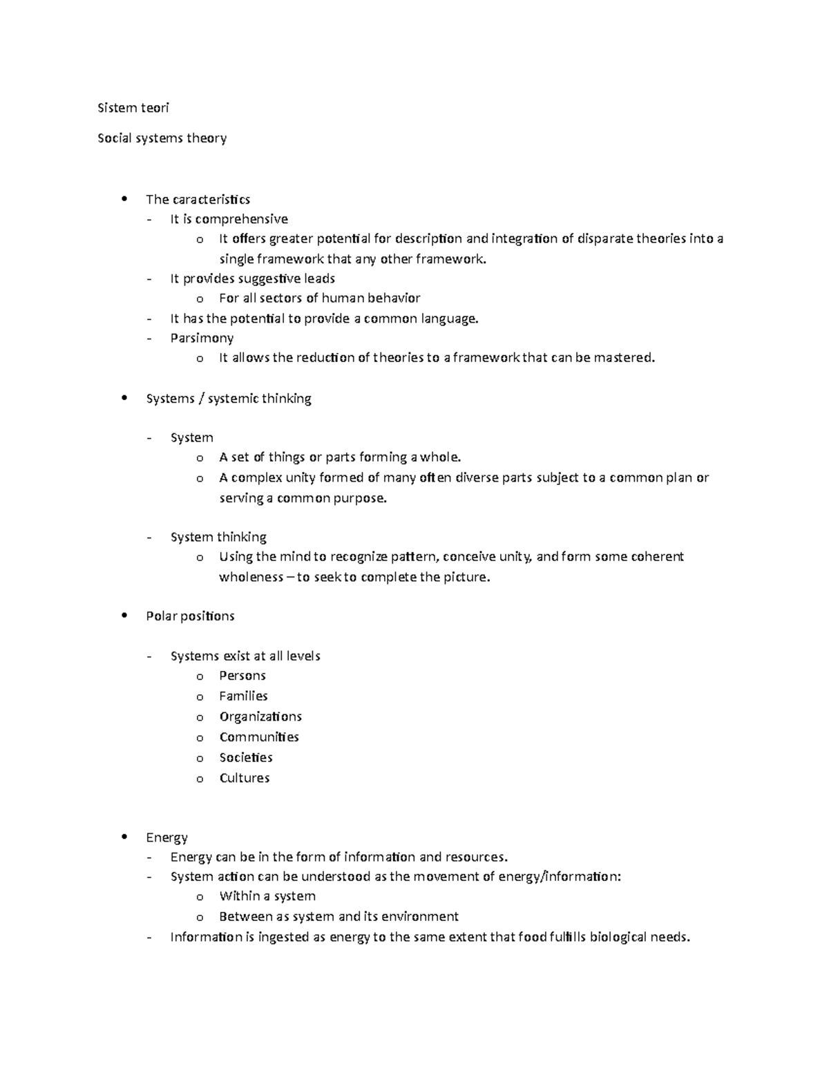 Sistem teori Social systems theory lect - Sistem teori Social systems ...