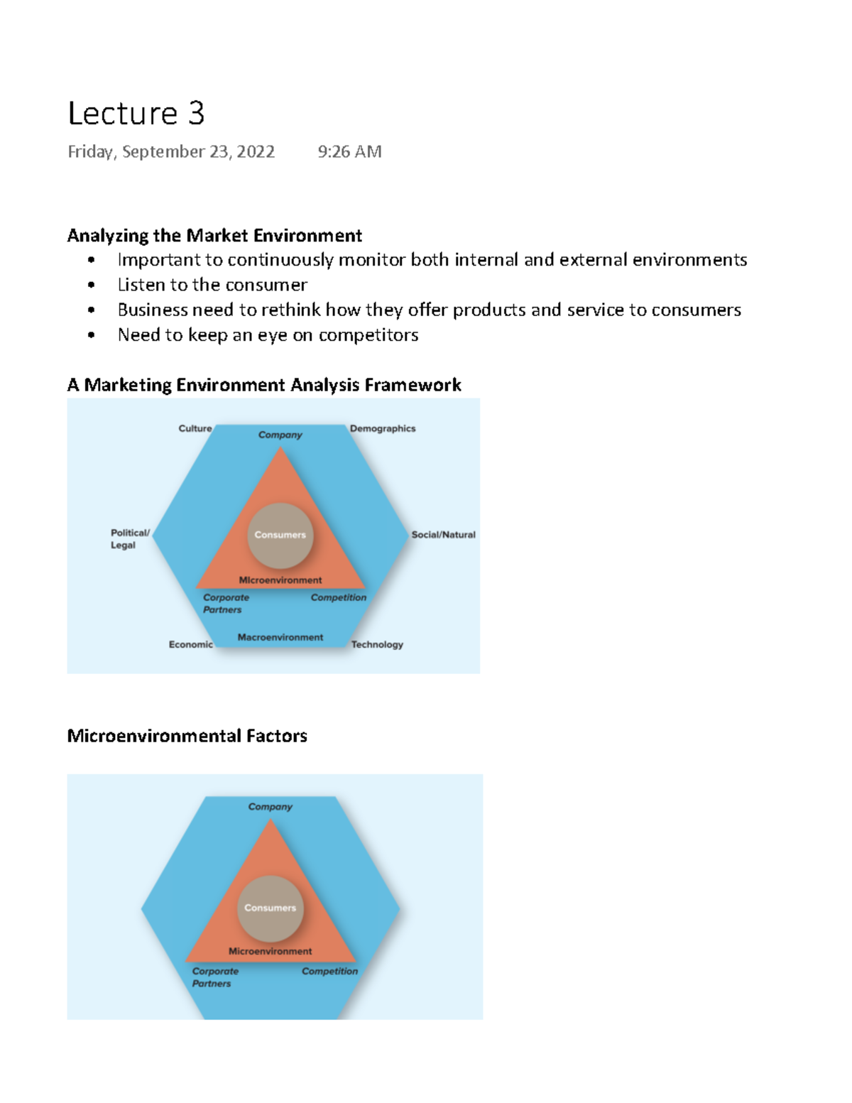 Marketing Chapter 3 - Analyzing the Market Environment - Important to ...